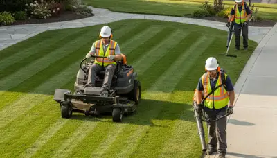 Minneapolis, MN tree service crew trimming trees for safe, healthy lawn care maintenance