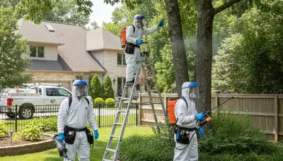 Professional tree care crew providing tick control services in Minneapolis, MN
