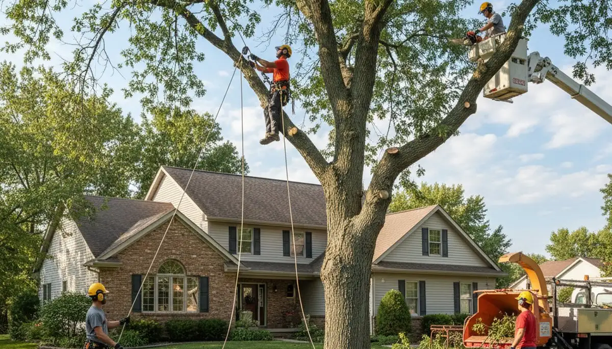 Tree service crew in Minneapolis, MN performing professional tree trimming and maintenance