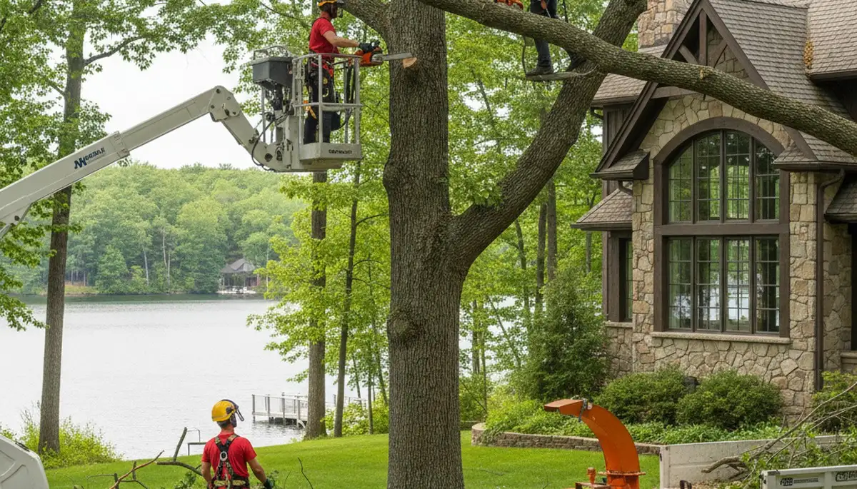 Minneapolis, MN tree service crew trimming a tree for safe, professional maintenance