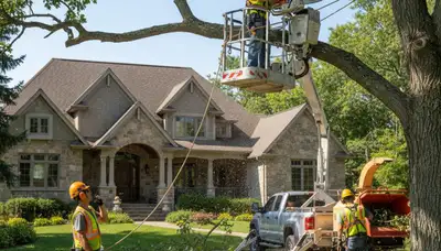 Tree service crew in Minneapolis, MN providing professional tree trimming and care