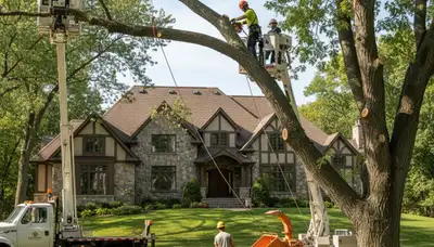 Minneapolis, MN tree service team trimming trees for safe, professional property care