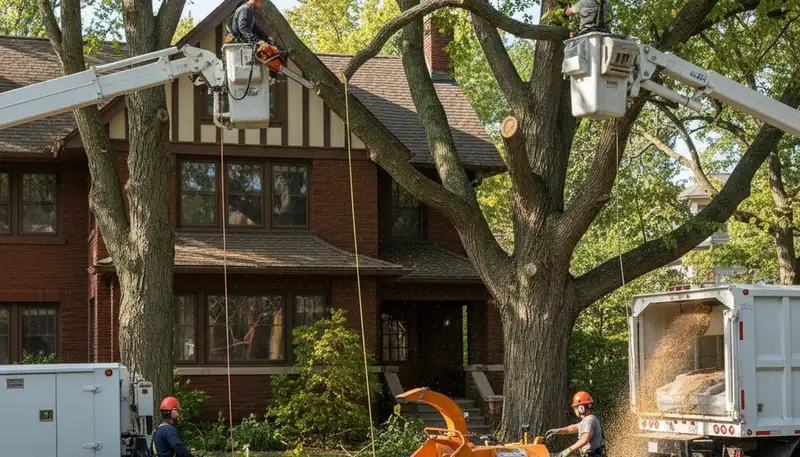 Minneapolis MN tree service crew trimming a tree for safe, professional maintenance